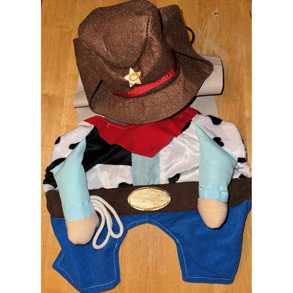 Cowboy Sheriff Dog Costume Hat Outfit Sz Medium 20 - 50 lb Halloween NWT